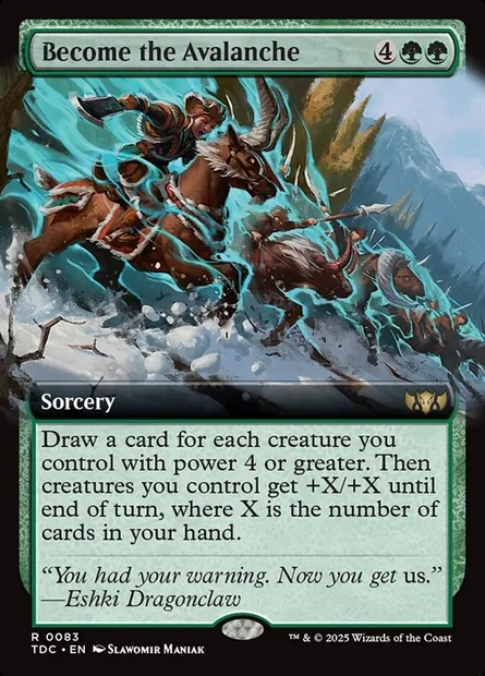 Become the Avalanche, Magic card TDC 83 — Tarkir: Dragonstorm Commander set