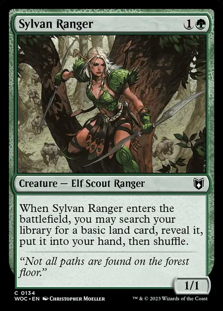 Sylvan Ranger, Magic card WOC 134 — Wilds of Eldraine Commander set