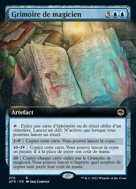 Grimoire de magicien, carte Magic AFR 370 — extension Forgotten Realms: Aventures dans les Royaumes Oubliés