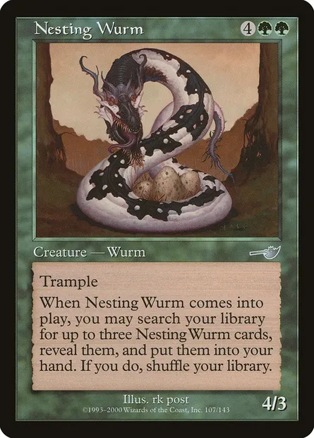 Nesting Wurm, Magic card NEM 107 — Nemesis set