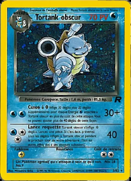 Tortank obscur, carte Pokémon TR 3 — extension Team Rocket