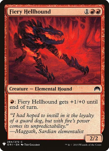 Fiery Hellhound, Magic card PLST ORI-284 — The List set