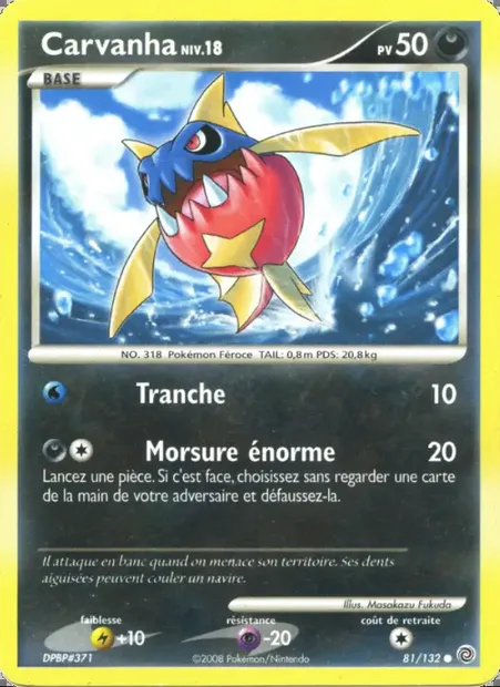 Carvanha, carte Pokémon SW 81 — extension Merveilles Secrètes