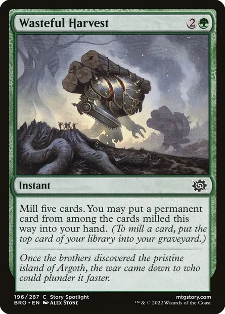 Wasteful Harvest, Magic card BRO 196 — The Brothers' War set