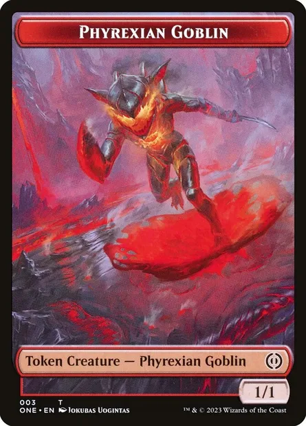 Phyrexian Goblin, carte Magic TONE 3 — extension Phyrexia: All Will Be One Tokens
