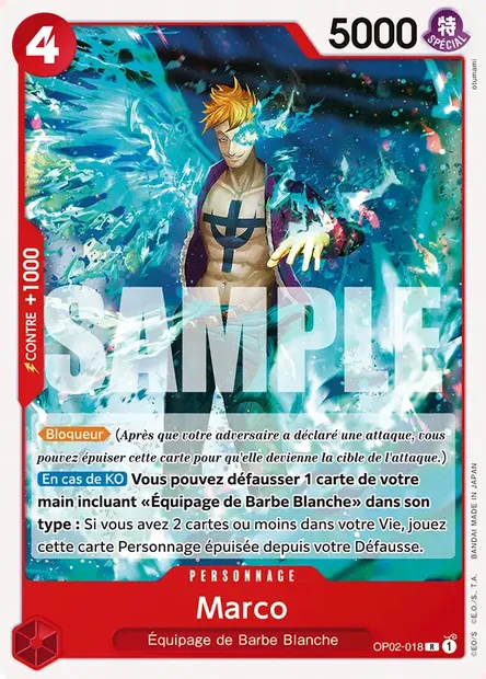 Marco, carte One Piece OP02-018 — extension PARAMOUNT WAR