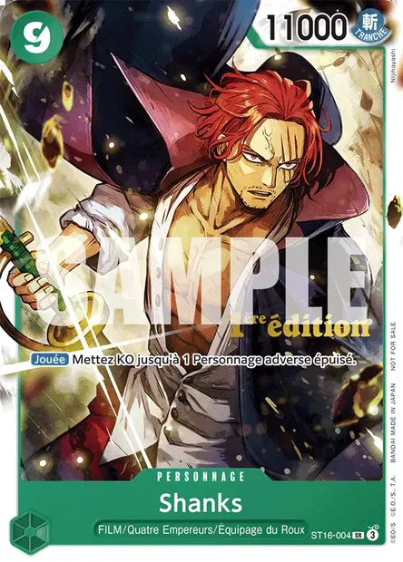 Shanks, carte One Piece ST16-004 — extension VERT Uta