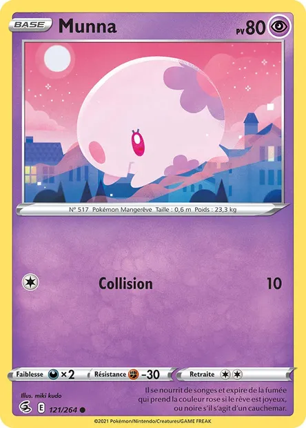 Munna, carte Pokémon FST 121 — extension Poing de Fusion