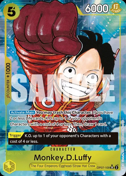 Monkey D. Luffy, carte One Piece OP07-109 — extension 500 YEARS IN THE FUTURE