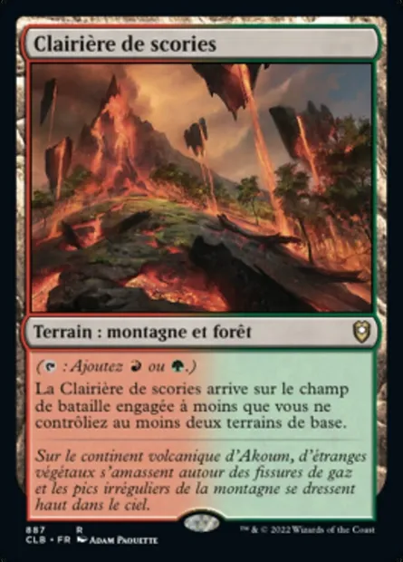 Clairière de scories, carte Magic CLB 887 — extension Commander Légendes : la bataille de la Porte de Baldur
