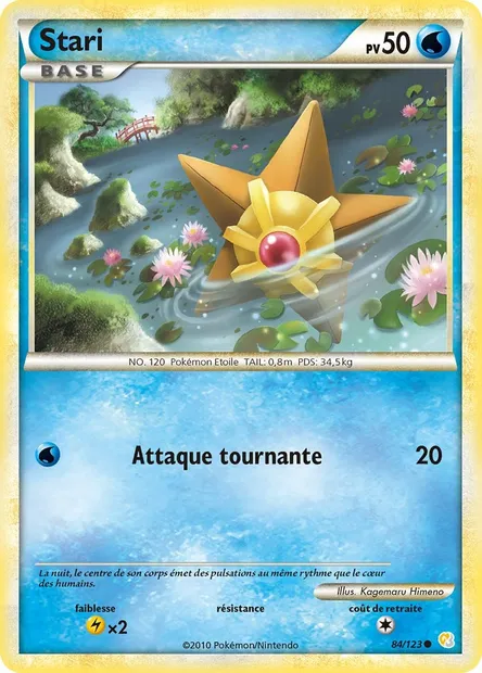 Stari, carte Pokémon HS 84 — extension HeartGold SoulSilver