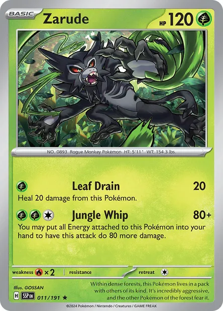 Zarude, Pokémon card SSP 011 — Surging Sparks set