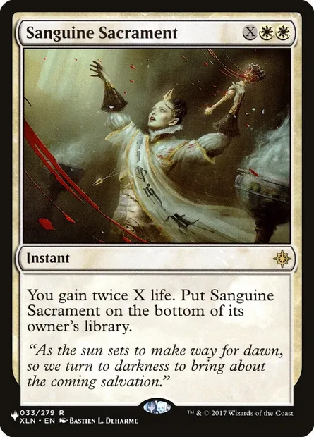 Sanguine Sacrament, Magic card PLST XLN-33 — The List set