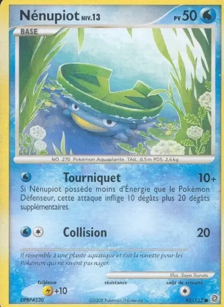 Nénupiot, carte Pokémon SW 92 — extension Merveilles Secrètes