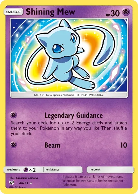 Shining Mew, Pokémon card SLG 40 — Shining Legends set