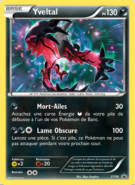 Yveltal, carte Pokémon XY 06 — extension Promo XY