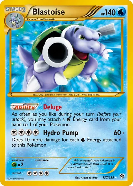 Blastoise, Pokémon card PLS 137 — Plasma Storm set