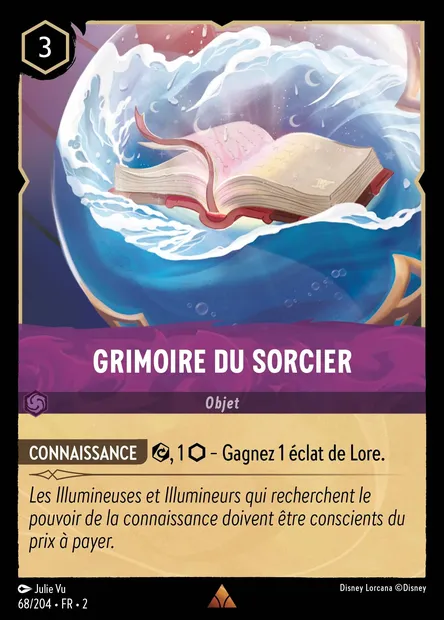 Grimoire du sorcier, carte Disney Lorcana CH2-068 — extension L'Ascension des Floodborn