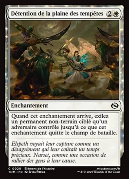 Détention de la plaine des tempêtes, carte Magic TDM 28 — extension Tarkir: Dragonstorm