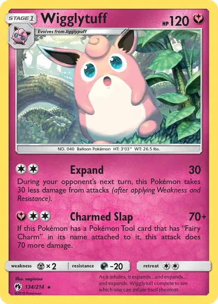 Wigglytuff, Pokémon card LOT 134 — Lost Thunder set