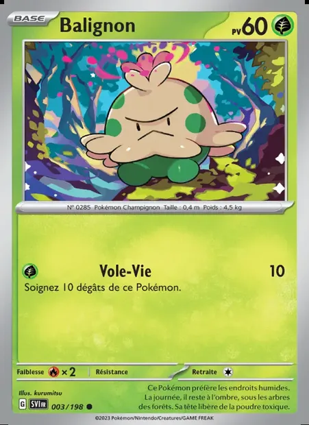 Balignon, carte Pokémon SVI 003 — extension Écarlate et Violet