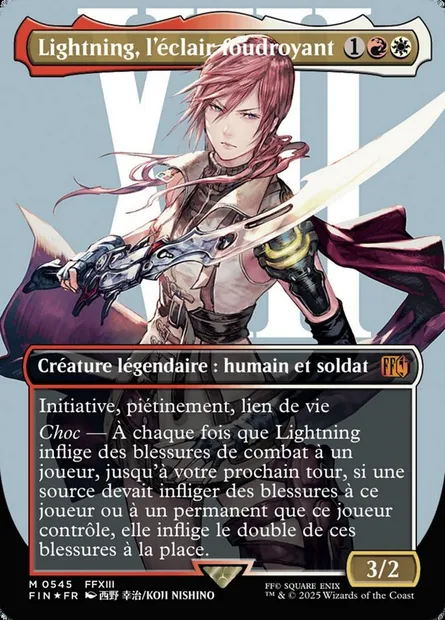 Lightning, l'éclair foudroyant, carte Magic FIN 545 — extension Final Fantasy