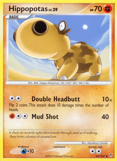 Hippopotas, Pokémon card SV 61 — Supreme Victors set