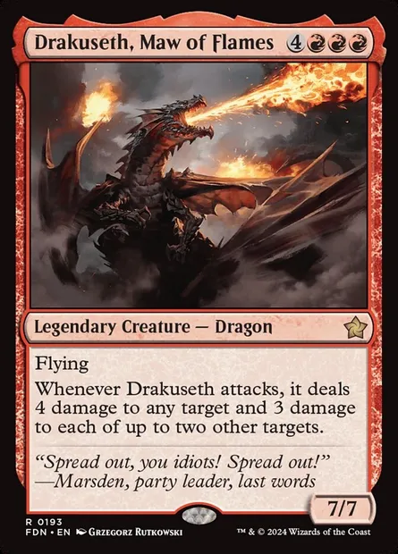 Drakuseth, Maw of Flames, Magic card FDN 193 — Foundations set