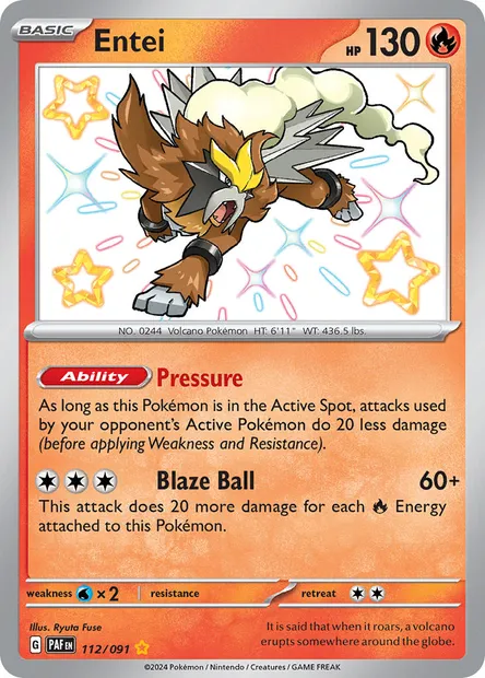 Entei, Pokémon card PAF 112 — Paldean Fates set