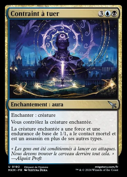 Contraint à tuer, carte Magic MKM 192 — extension Murders at Karlov Manor