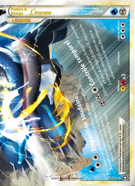 Palkia & Dialga LÉGENDE, carte Pokémon TM 102 — extension Triomphant
