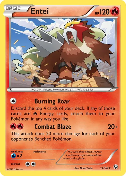Entei, Pokémon card AOR 14 — Ancient Origins set