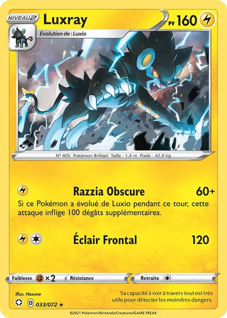 Luxray, carte Pokémon SHF 33 — extension Destinées Radieuses