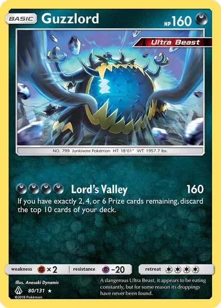 Guzzlord, Pokémon card FLI 80 — Forbidden Light set