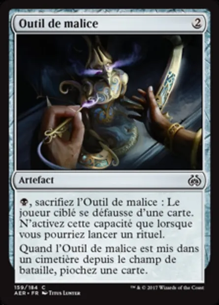 Outil de malice, carte Magic AER 159 — extension La révolte éthérique