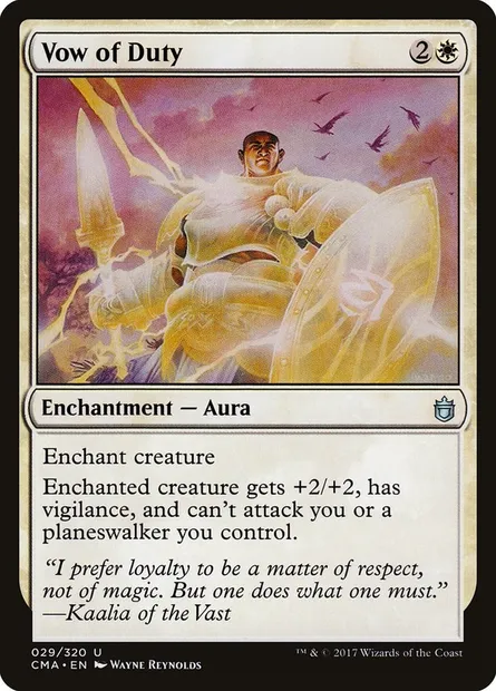Vœu de devoir, carte Magic CMA 29 — extension Commander Anthology