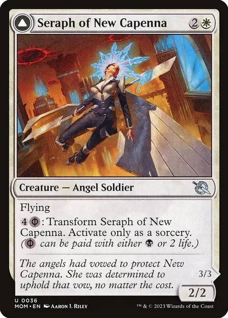 Seraph of New Capenna // Seraph of New Phyrexia, Magic card MOM 36 — March of the Machine set