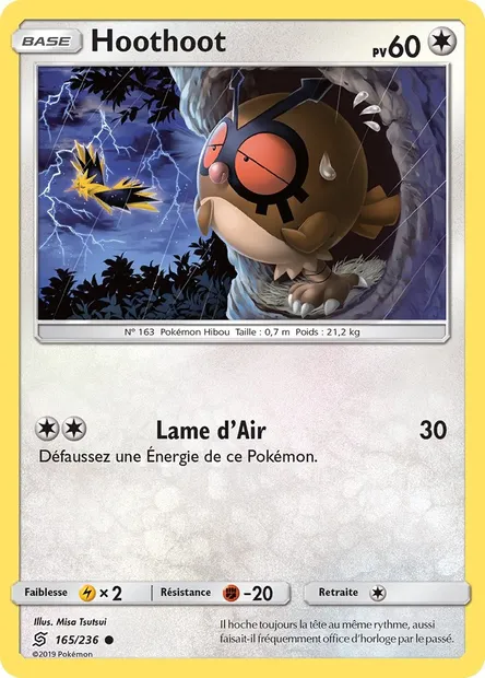 Hoothoot, carte Pokémon UNM 165 — extension Harmonie des Esprits