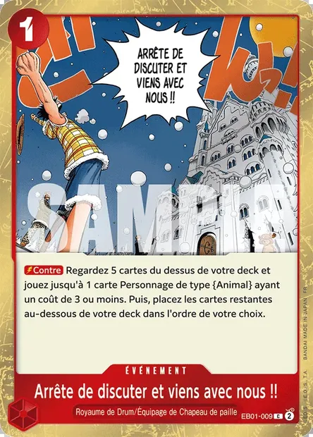 Arrête de discuter et viens avec nous !!, carte One Piece EB01-009 — extension MEMORIAL COLLECTION