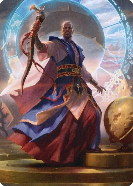 Teferi, Who Slows the Sunset // Teferi, Who Slows the Sunset, Magic card AMID 10 — Midnight Hunt Art Series set