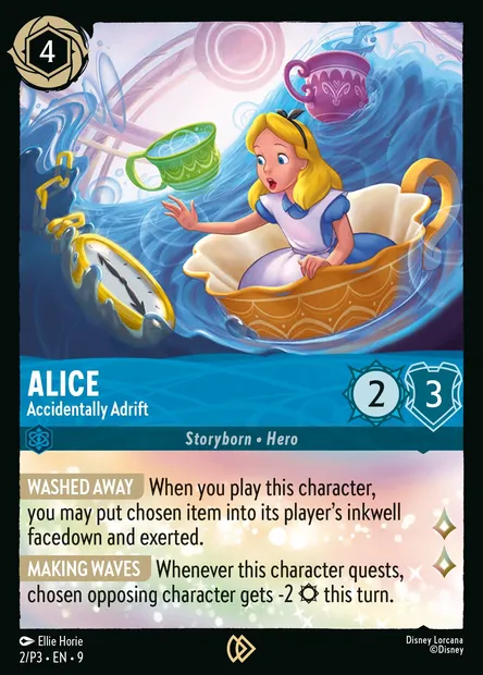 Alice - Accidentally Adrift, Disney Lorcana card P3-002 — P3 set