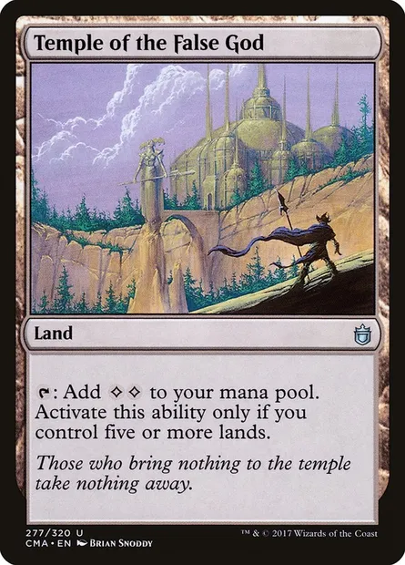 Temple de la fausse divinité, carte Magic CMA 277 — extension Commander Anthology