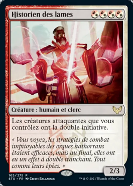 Historien des lames, carte Magic STX 165 — extension Strixhaven: l'Académie des Mages