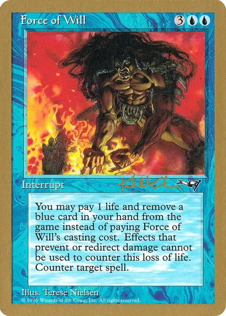 Force de volonté, carte Magic WC97 pm28 — extension World Championship Decks 1997