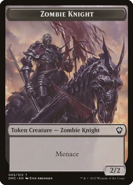 Zombie Knight, carte Magic TDMC 5 — extension Dominaria United Commander Tokens