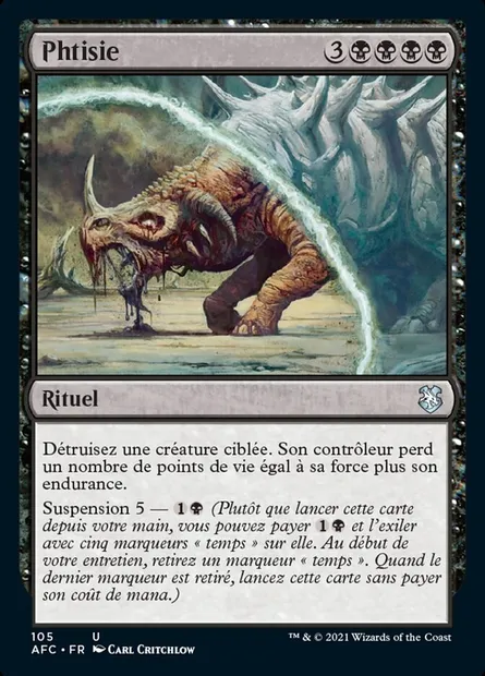 Phtisie, carte Magic AFC 105 — extension Forgotten Realms Commander
