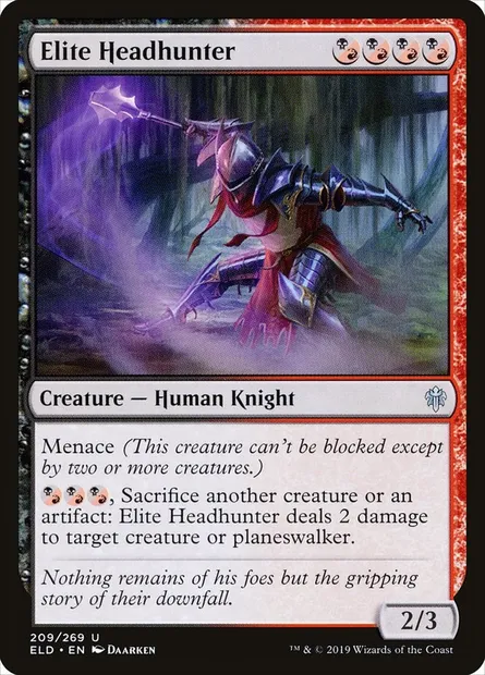 Elite Headhunter, Magic card ELD 209 — Throne of Eldraine set