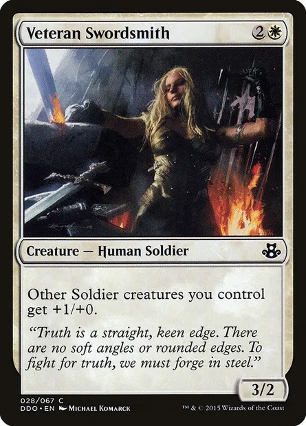 Veteran Swordsmith, Magic card DDO 28 — Duel Decks: Elspeth vs. Kiora set