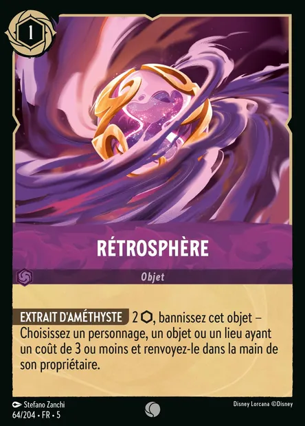 Rétrosphère, carte Disney Lorcana CH5-064 — extension Ciel Scintillant