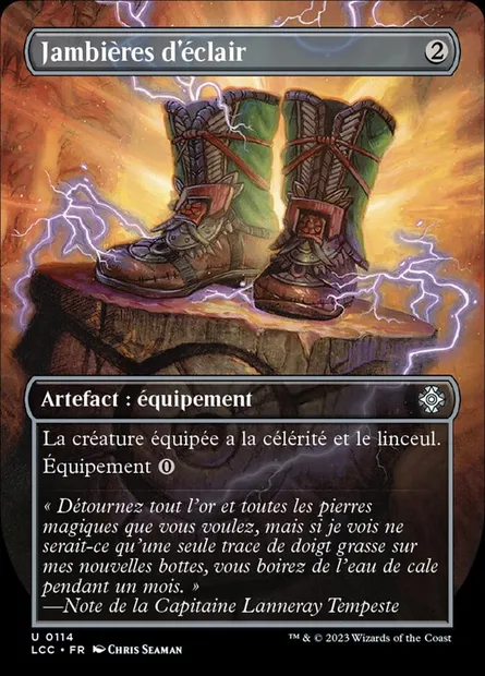 Jambières d'éclair, carte Magic LCC 114 — extension The Lost Caverns of Ixalan Commander